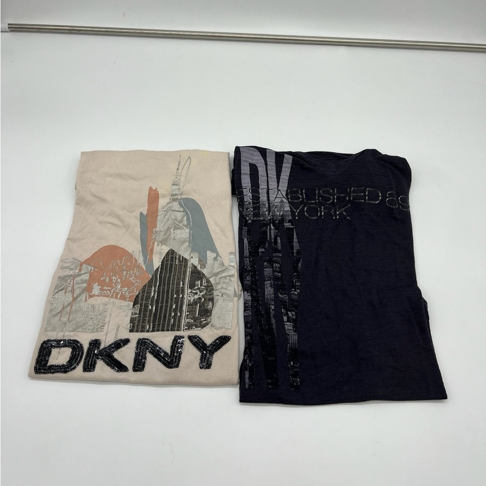 DKNY Kids Short Sleeve Tees - Cream and Black